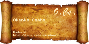 Okenka Csaba névjegykártya
