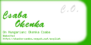 csaba okenka business card